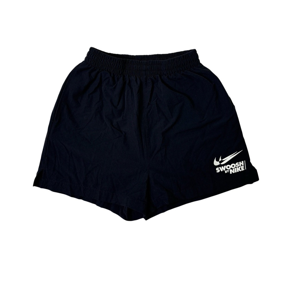 Nike Womens Shorts Nylon Stretch Performance Athletic Street Swoosh Black XS